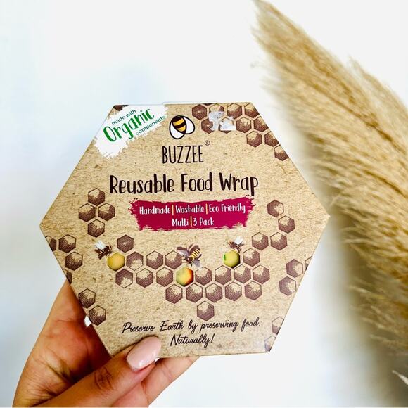 NEW ANTHROPOLOGIE BUZZEE Eco Friendly Reusable Food Wrap Storage Beeswax Set 3 - Picture 1 of 5